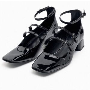 Zara Block Heel Patent Leather size 8/38
